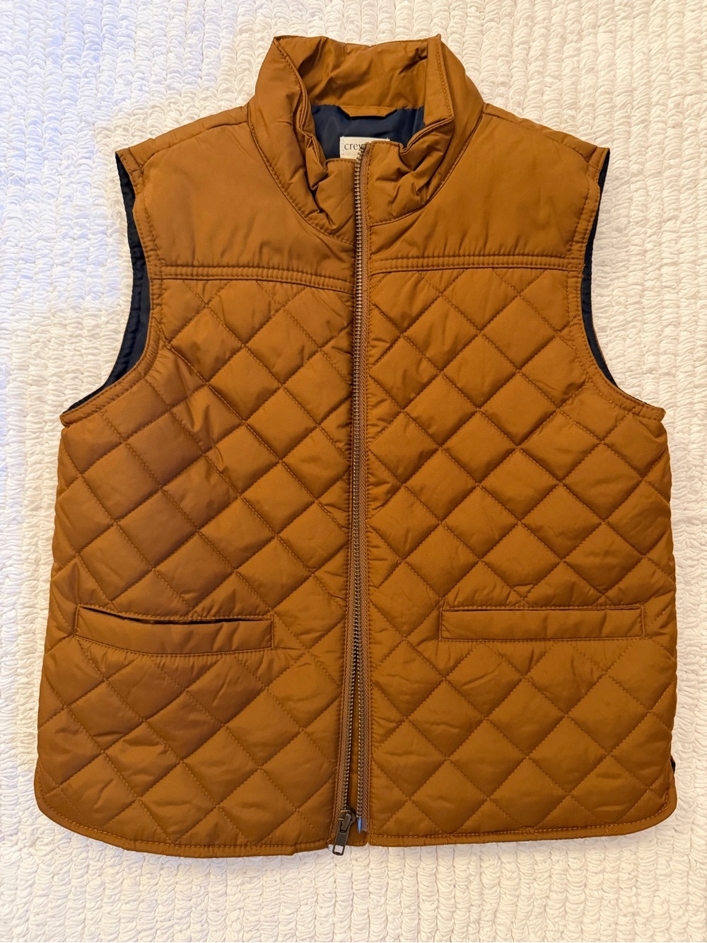 Crewcuts Quilted Tan Vest with Stand Collar